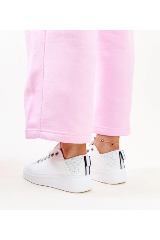 Wit-zilveren sneakers met zirconia... Wit-zilveren sneakers met zirconia...