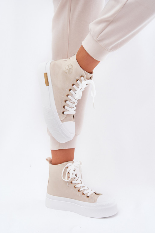 vrijetijdsschoenen met laarzen Dames met platform beige Laviriona