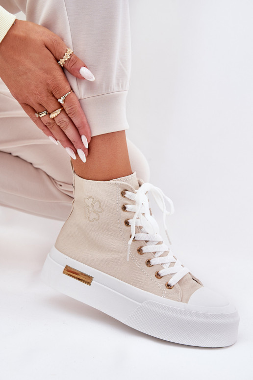 vrijetijdsschoenen met laarzen Dames met platform beige Laviriona