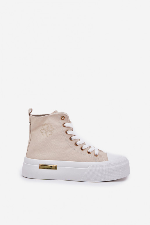 vrijetijdsschoenen met laarzen Dames met platform beige Laviriona