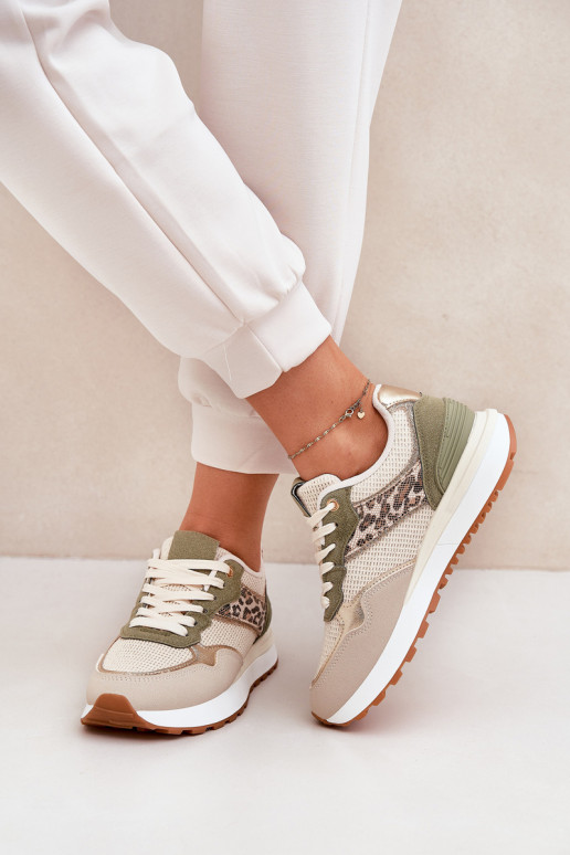 sportschoenen Dames en schriftelijk met platform groene kleur Davinara