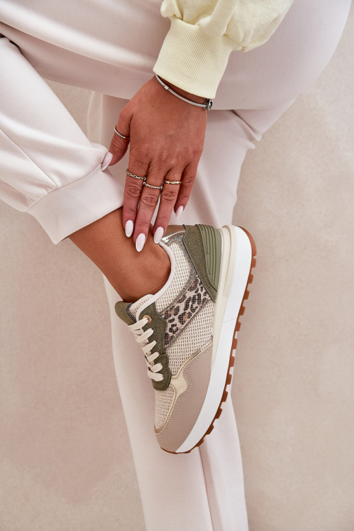 sportschoenen Dames en schriftelijk met platform groene kleur Davinara