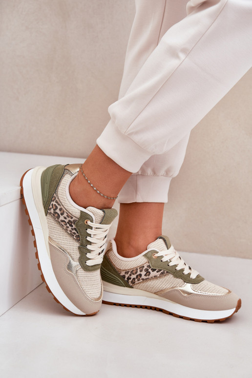 sportschoenen Dames en schriftelijk met platform groene kleur Davinara