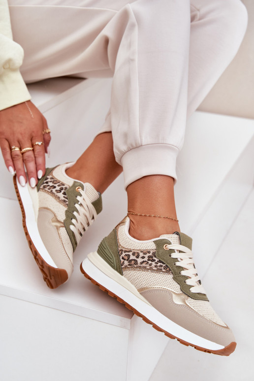sportschoenen Dames en schriftelijk met platform groene kleur Davinara