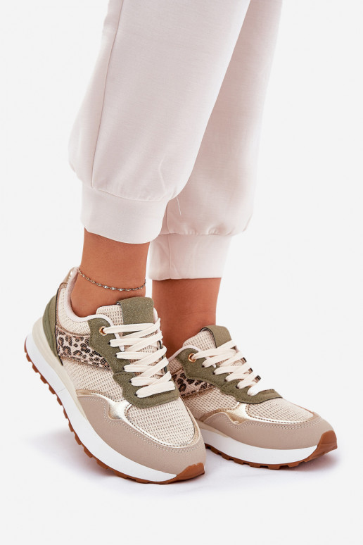 sportschoenen Dames en schriftelijk met platform groene kleur Davinara