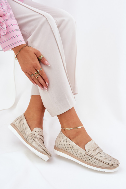 Dames Mocassins van Eko Leer Gouden kleur Bralithia Dames Mocassins van Eko Leer Gouden kleur Bralithia