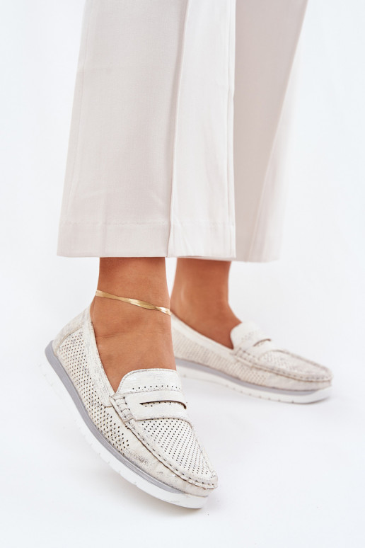 Dames mocassins van eco-leer in zilver Bralithia