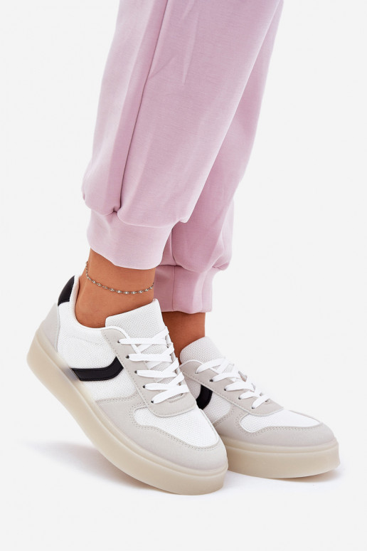 Laag Sneakers model schoenen Dames met platform Initte kleur Telmira Laag Sneakers model schoenen Dames met platform Initte kleur Telmira