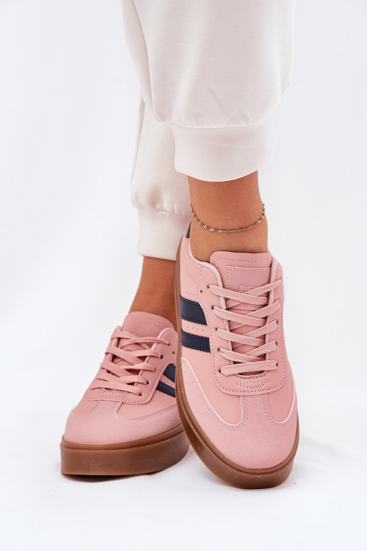 Sneakers model schoenen Dames met platform van ecoleer roze Ediriella