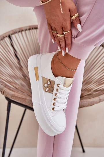 Vrijetijdsschoenen met platform Met sierlijk Detalem Initte kleur Annisae