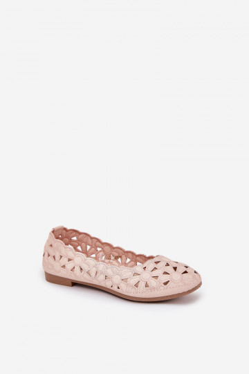 met elementen van opengeInerkt ballerinas Kinderen met glans roze Zindira