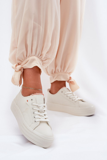 Vrijetijdsschoenen met platform van eco-leer Big Star RR274A297 IVORY