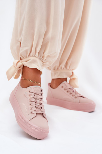 Vrijetijdsschoenen met platform van ecoleer Big Star RR274A294 roze 2