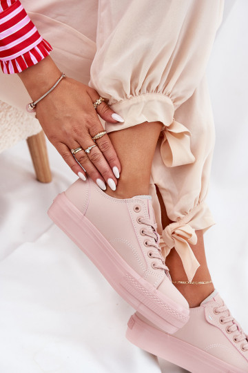 Vrijetijdsschoenen met platform van ecoleer Big Star RR274A294 roze