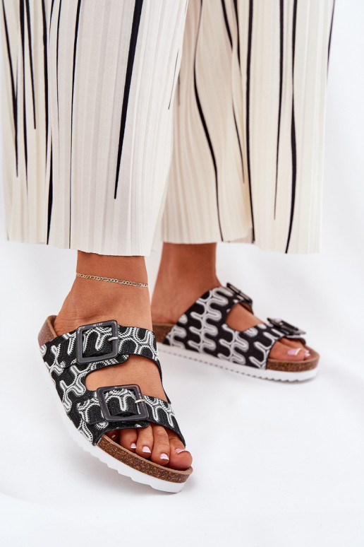 Damespantoffels met gespen En glitter S.Barski RB51-006 zInart