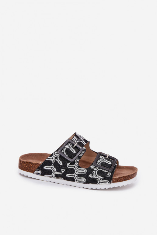 Damespantoffels met gespen En glitter S.Barski RB51-006 zInart