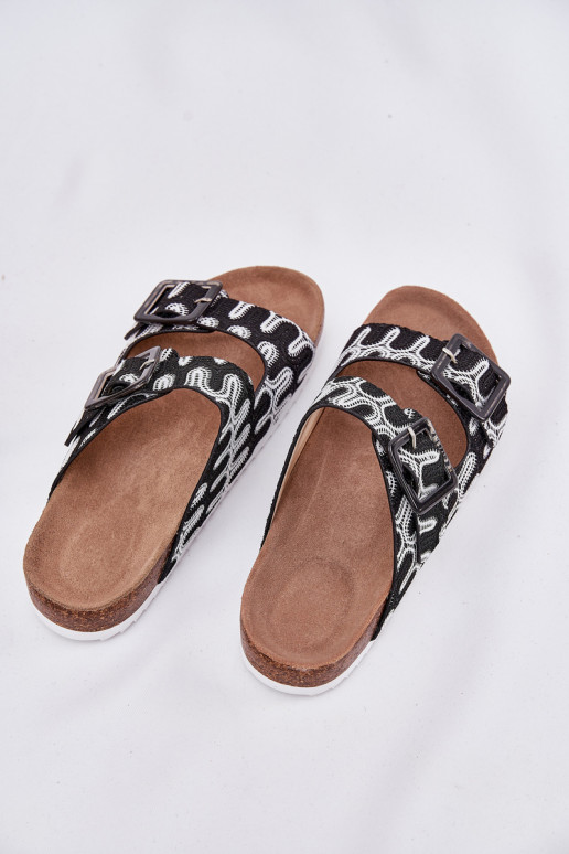 Damespantoffels met gespen En glitter S.Barski RB51-006 zInart