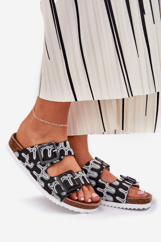 Damespantoffels met gespen En glitter S.Barski RB51-006 zInart