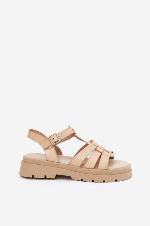 Eko Dames sandalen Dames met platform beige Nendales