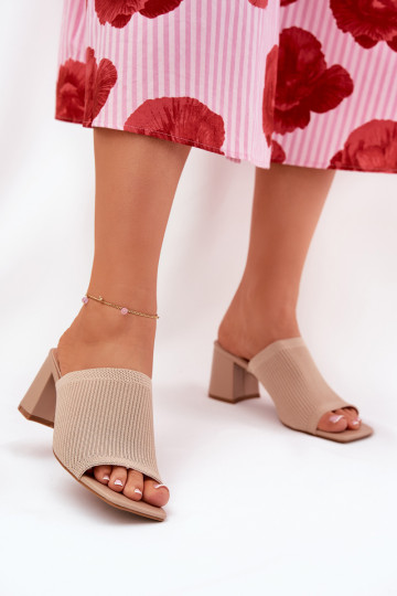 Dames slippers met hakken Type Słupek zand INenilan 2