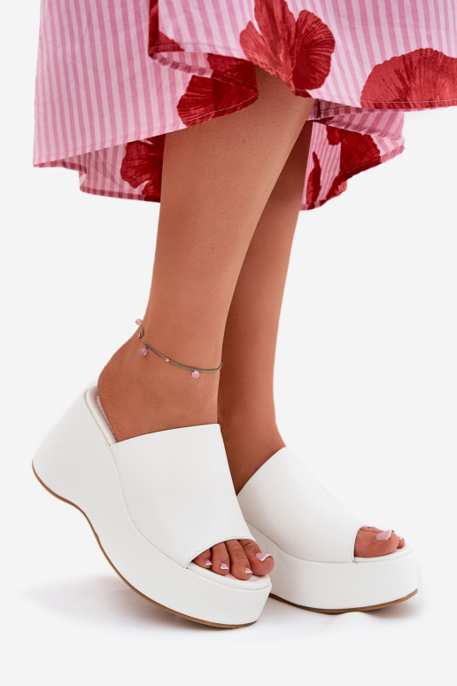 Eko Leren pantoffels Dames met platform I Koturnie Initte kleur Kisoffi