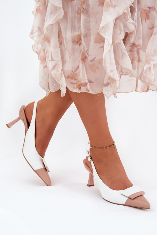 Elegante stijl Hakken met ornamenten Eko Leer Initte kleur Ottoles Elegante stijl Hakken met ornamenten Eko Leer Initte kleur Ottoles