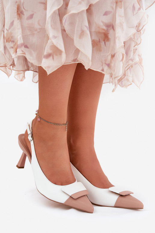 Elegante stijl Hakken met ornamenten Eko Leer Initte kleur Ottoles Elegante stijl Hakken met ornamenten Eko Leer Initte kleur Ottoles