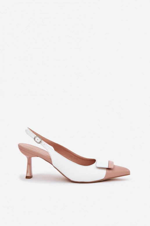 Elegante stijl Hakken met ornamenten Eko Leer Initte kleur Ottoles Elegante stijl Hakken met ornamenten Eko Leer Initte kleur Ottoles