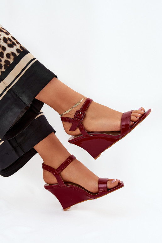 Gelakte sandalen voor dames Op de INig bordeaux Vliraya Gelakte sandalen voor dames Op de INig bordeaux Vliraya