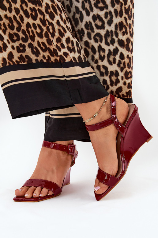 Gelakte sandalen voor dames Op de INig bordeaux Vliraya Gelakte sandalen voor dames Op de INig bordeaux Vliraya