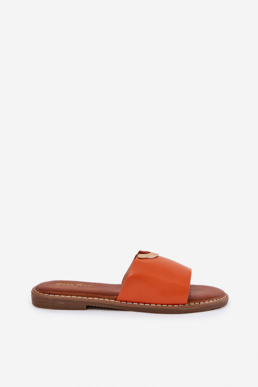 Damespantoffels Eko Leer Met sierlijki Detalami oranje Mevith Damespantoffels Eko Leer Met sierlijki Detalami oranje Mevith