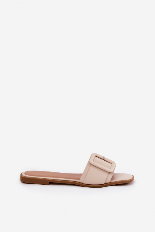 gelijk aan Damespantoffels Eko Leer met gespen beige Bamma gelijk aan Damespantoffels Eko Leer met gespen beige Bamma