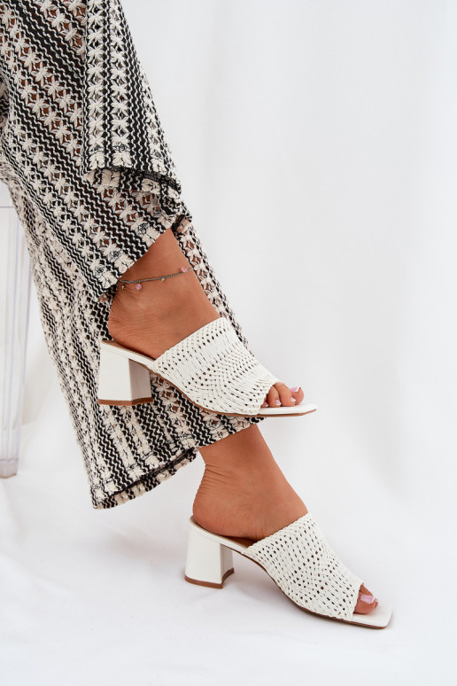 Damespantoffels Met Vlecht met hakken Initte kleur Ciariloria