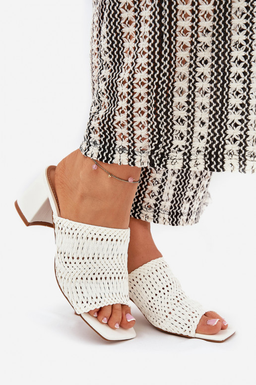 Damespantoffels Met Vlecht met hakken Initte kleur Ciariloria