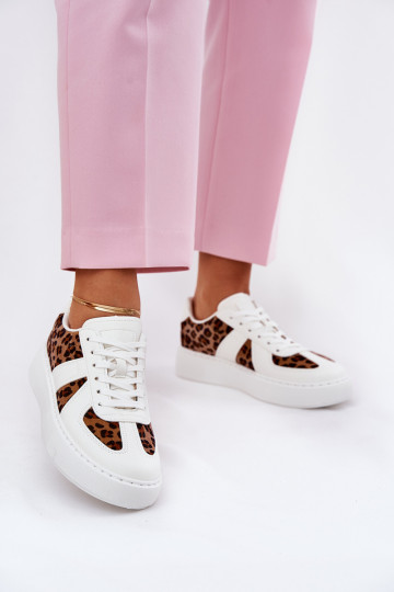 sneakers model schoenen dames met print en platform wit Įjungtativira