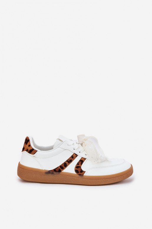 Laag Sneakers model schoenen Dames met kant met luipaardbontpatronen Initte kleur Zielle