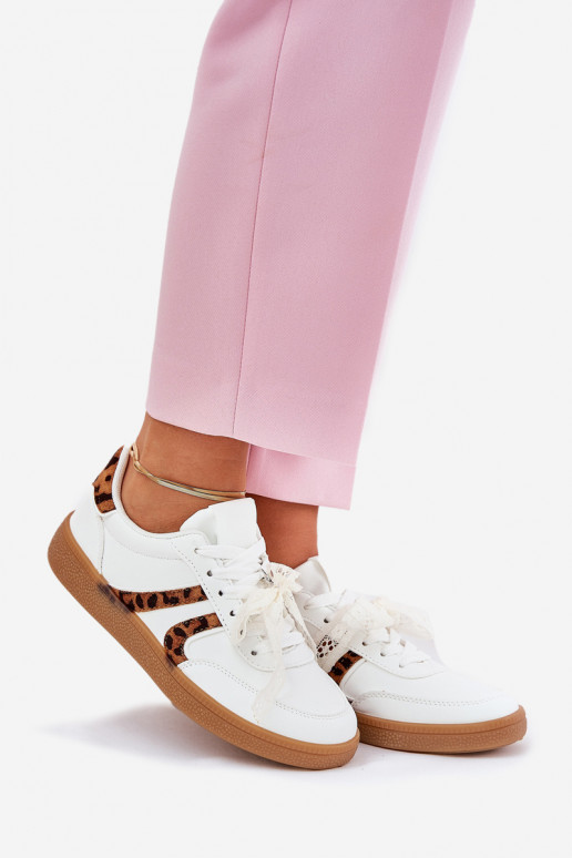 Laag Sneakers model schoenen Dames met kant met luipaardbontpatronen Initte kleur Zielle