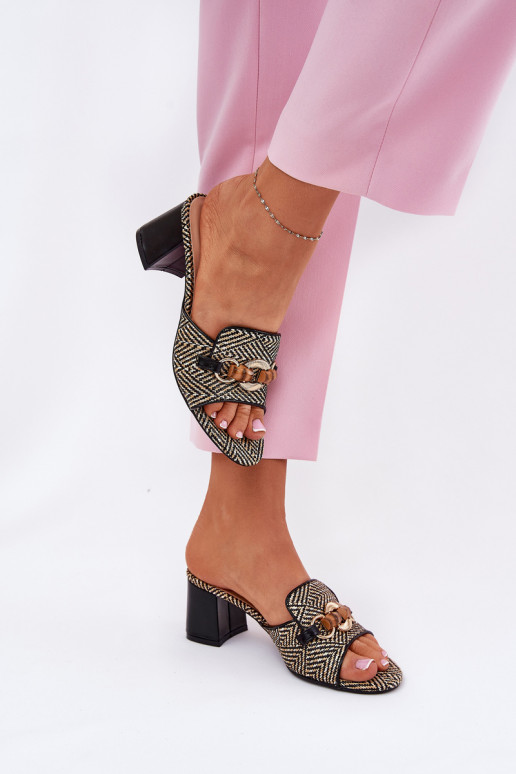 Damespantoffels met hakken met ornamenten zInart Ovittole Damespantoffels met hakken met ornamenten zInart Ovittole