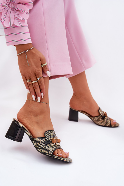 Damespantoffels met hakken met ornamenten zInart Ovittole Damespantoffels met hakken met ornamenten zInart Ovittole