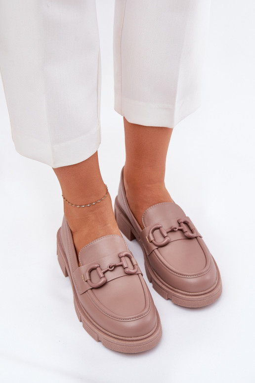 dames mocassins Eko Leer Met sierlijk Detalem kaki kleuren Seftass