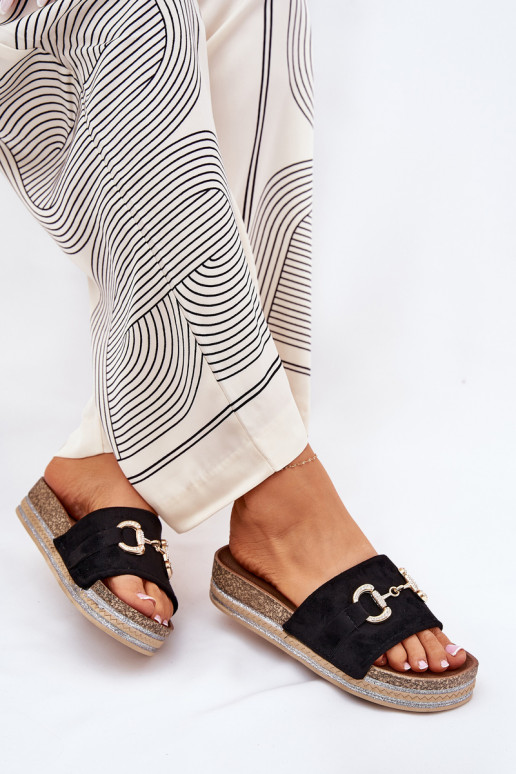 Damespantoffels met platform met gouden details En glitter zInart Morisela Damespantoffels met platform met gouden details En glitter zInart Morisela