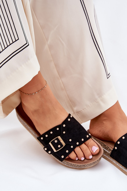 Damespantoffels met platform met gespen En studs zInart Nusithia