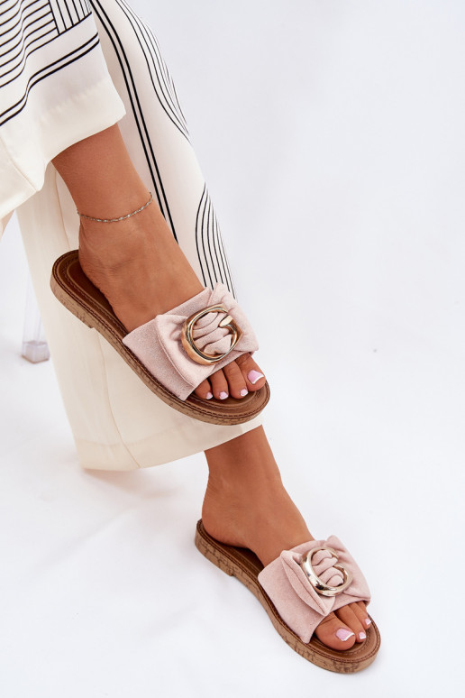 gelijk aan Damespantoffels Met sierlijk Detalem roze Nellodra