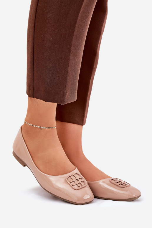 met lakeffect Elegante stijl Ballerinas Dames Met sierlijk Detalem Vinceza 17377 beige met lakeffect Elegante stijl Ballerinas Dames Met sierlijk Detalem Vinceza 17377 beige