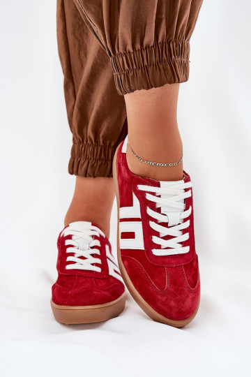 Sportieve schoenen van suede Vinceza 79517 rood 2