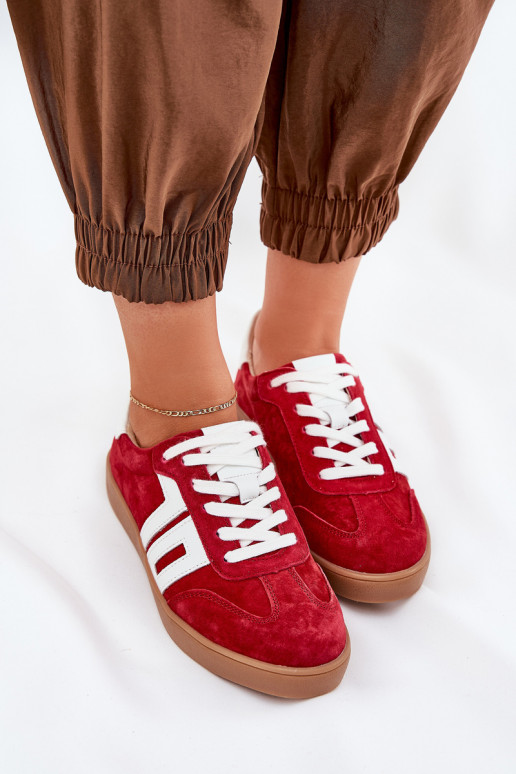 Sneakers model schoenen sportschoenen van suède Vinceza 79517 rood Sneakers model schoenen sportschoenen van suède Vinceza 79517 rood