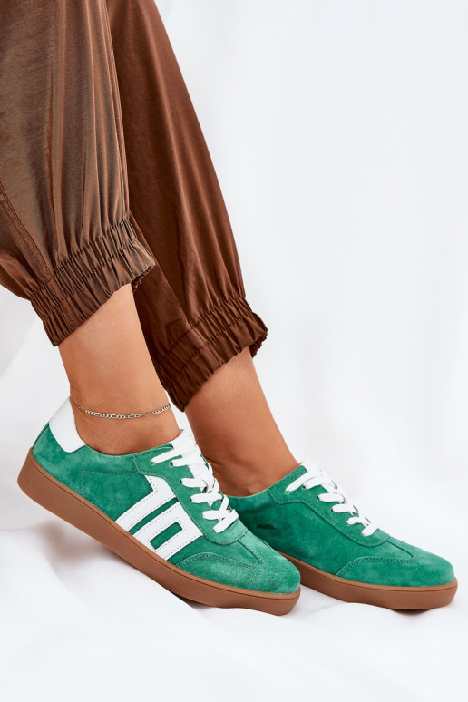 Sneakers model schoenen sportschoenen van suède Vinceza 79517 groene kleur Sneakers model schoenen sportschoenen van suède Vinceza 79517 groene kleur