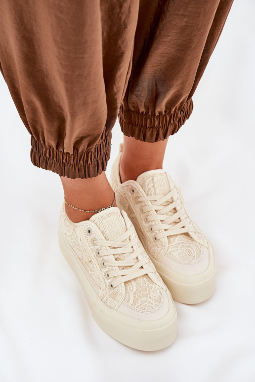 met kantmotieven Vrijetijdsschoenen Big Star RR274746 beige met kantmotieven Vrijetijdsschoenen Big Star RR274746 beige