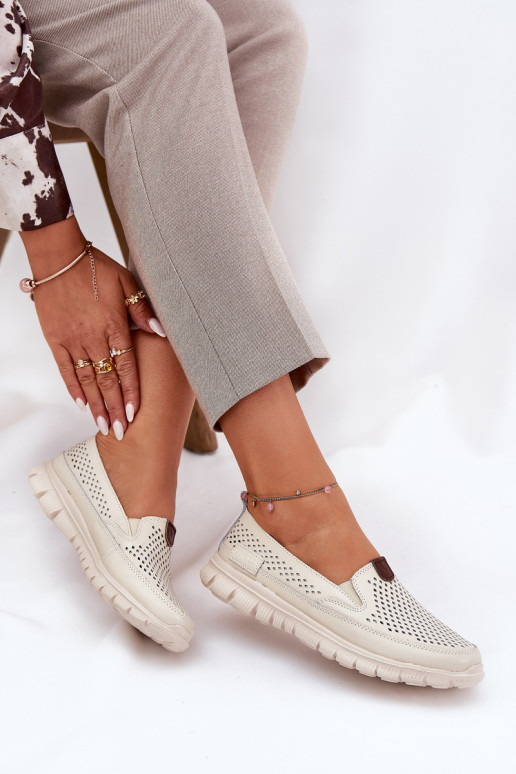 OpengeInerkte ballerinas Gemaakt van natuurlijk leer Vinceza 95336 beige OpengeInerkte ballerinas Gemaakt van natuurlijk leer Vinceza 95336 beige