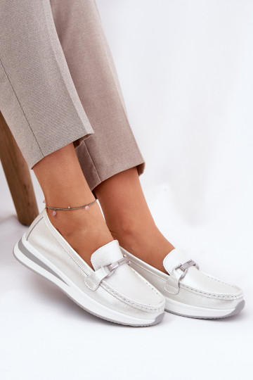 Leer dames mocassins S.Barski GR51-598 parelmoer